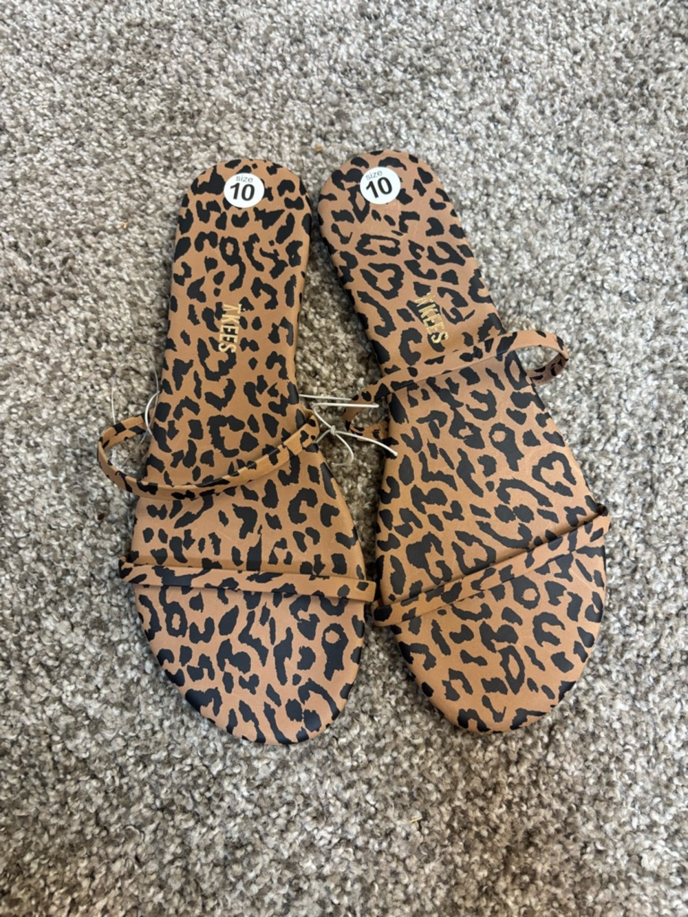 Tkees Gemma Exotic Cheetah Slide Sandals 10 11 NWOT - Picture 2 of 5